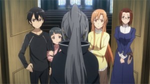 Accueil de Yulier qui vient demander un service à Kirito et Asuna