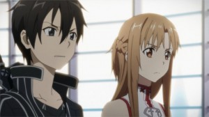 Asuna et Kirito discutent après qu'Heathcliff leur ait parlé du boss dU niveau 75. Ils ont peur chacun pour l'autre