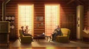 Asuna et Kirito ont invité Nishida pour un thé dans leur maison de l'étage 22