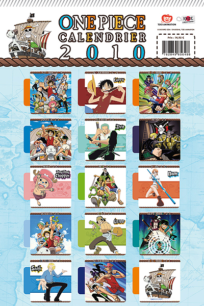Derrière du calendrier One Piece 2010