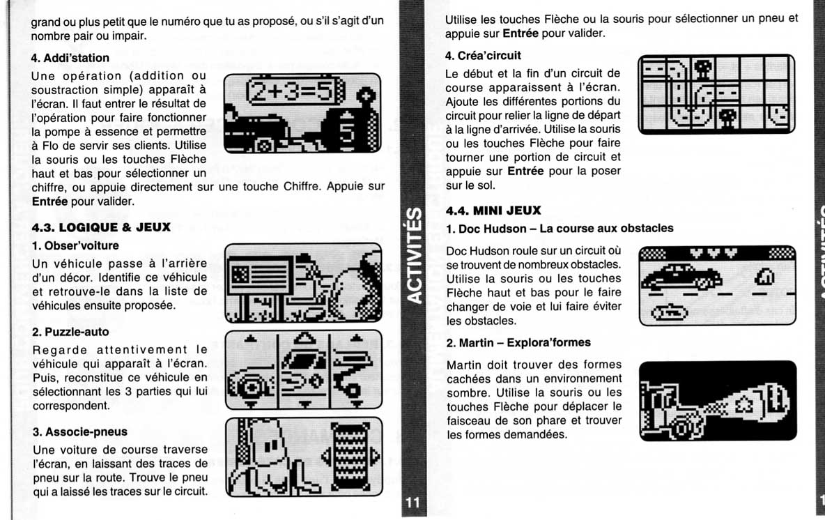 Notice page 11 et 12 - Vtech : Genius Flash McQueen (2008) Ordinateur Cars