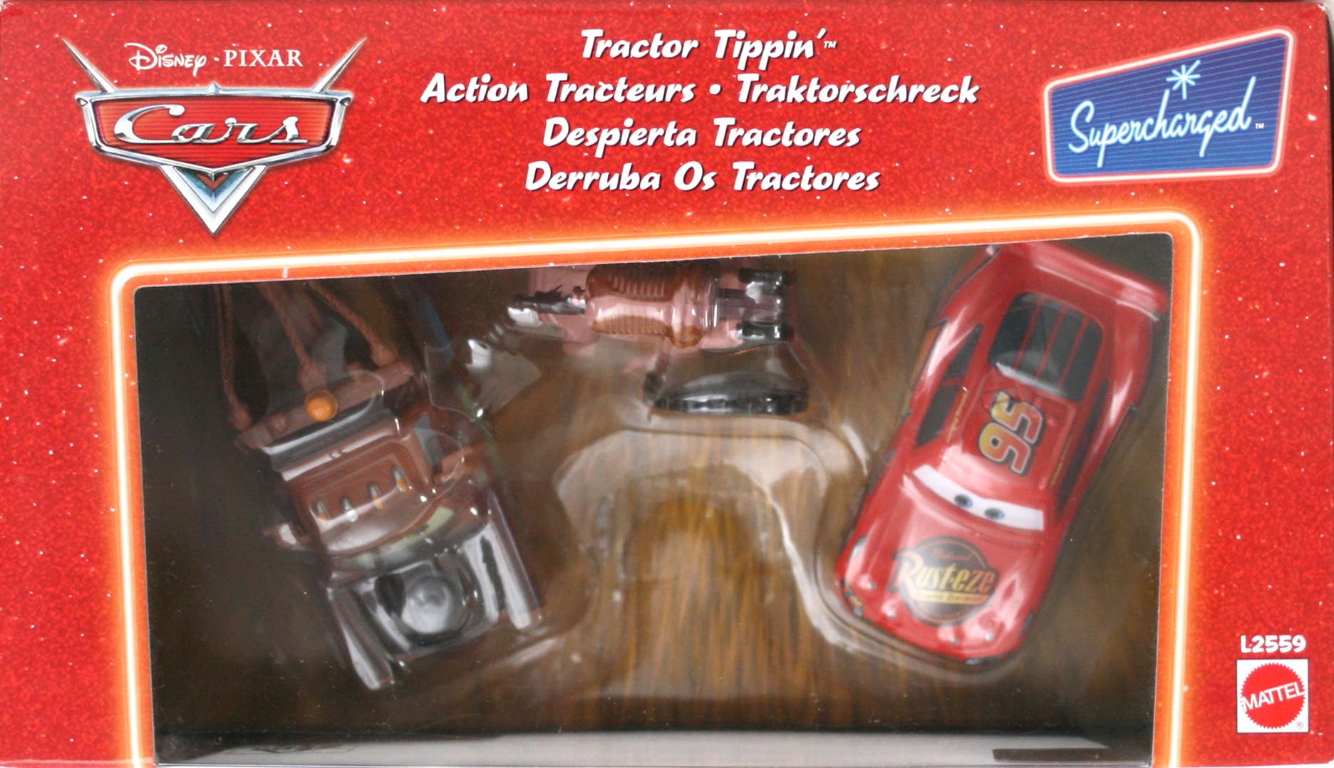 Mattel : Cars Supercharged – Pack Action Tracteur : Flash, Martin, Tracteur