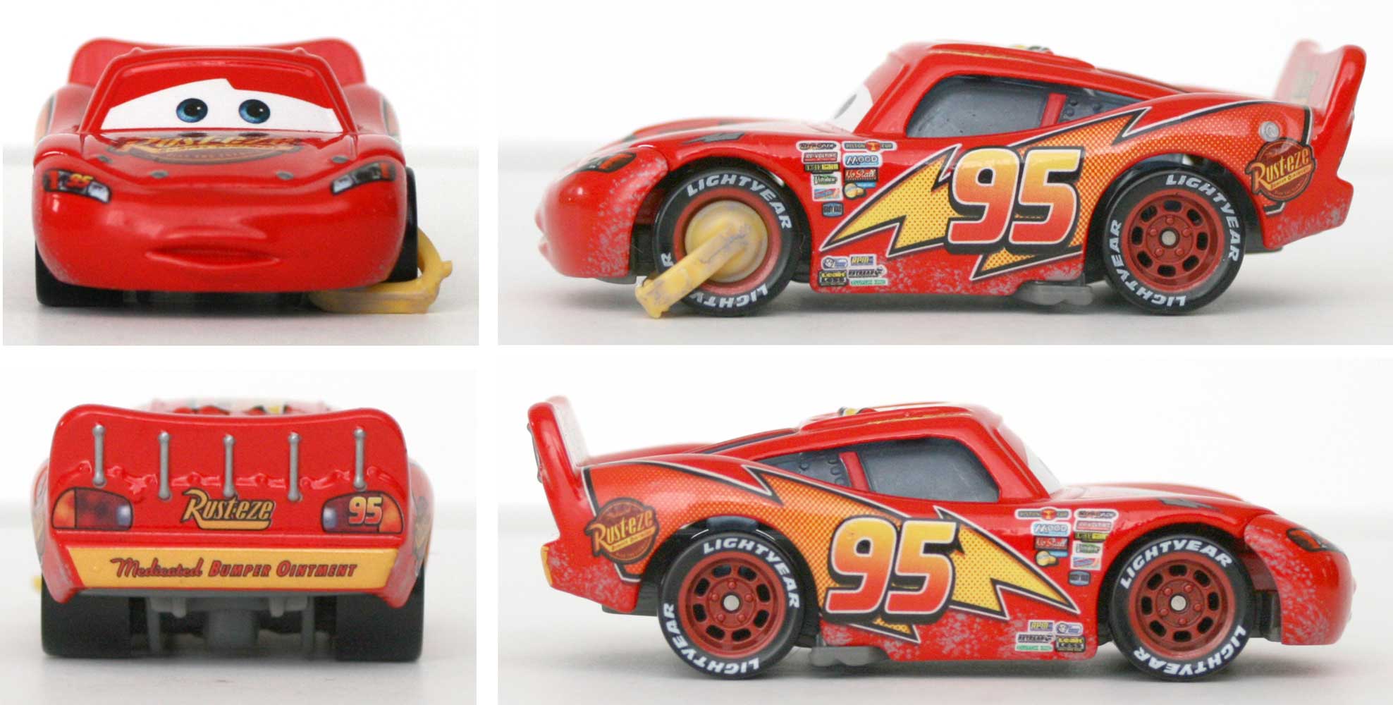 Mattel : Race O Rama - Jaune N ° 073 - Flash McQueen avec sabot.
