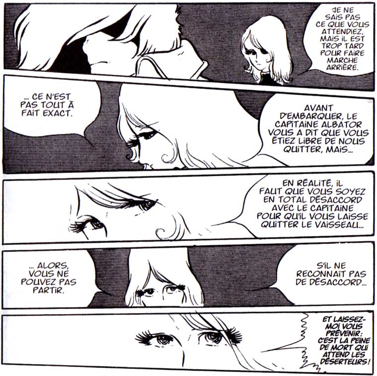 Page 112, Kei nuance les propos d'Albator et explique à Tadashi qu'il n'est pas aussi libre que ça