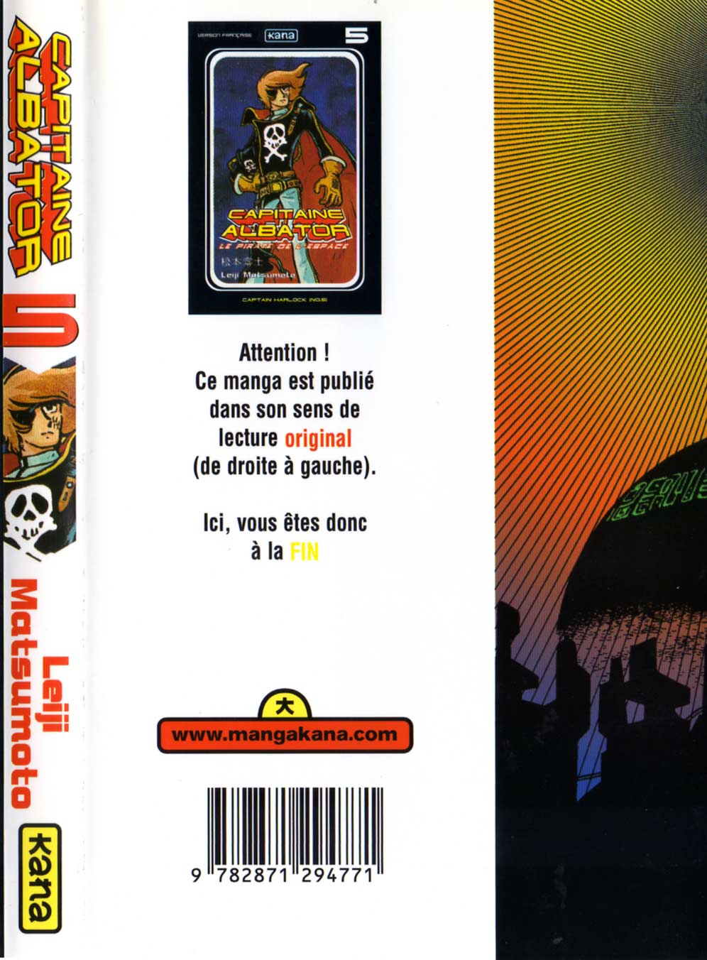 Tome 5 : Capitaine Albator (couverture dos)