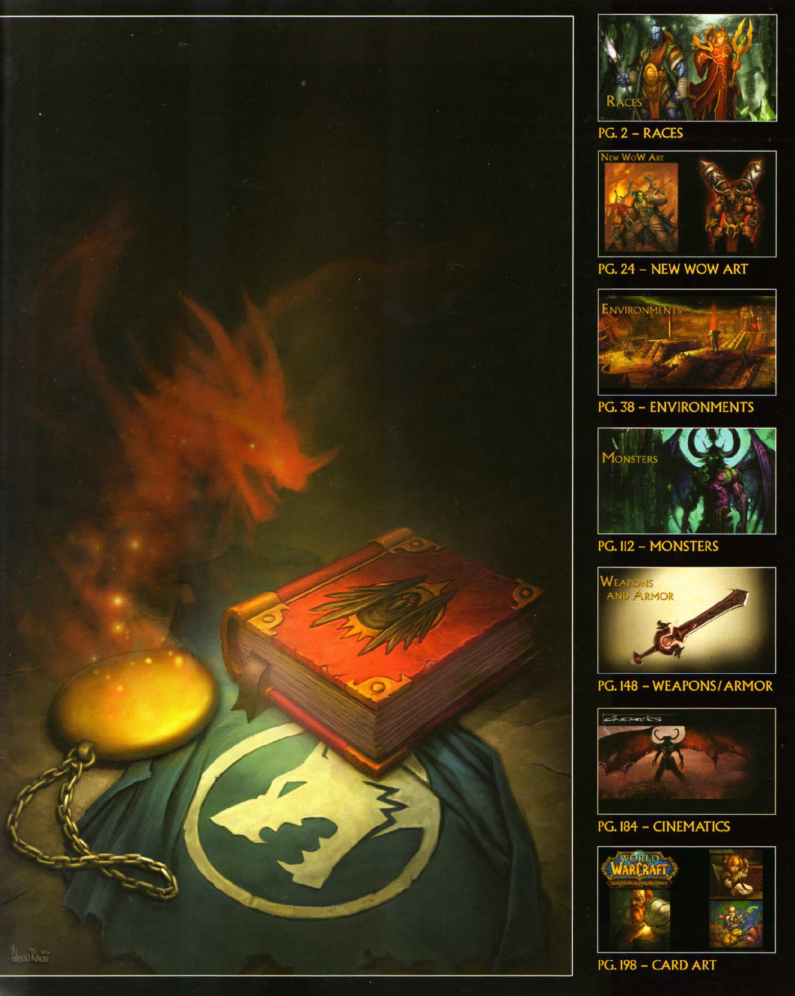 Sommaire de l'Art book : The Art of the Burning Crusade (World of Warcraft)