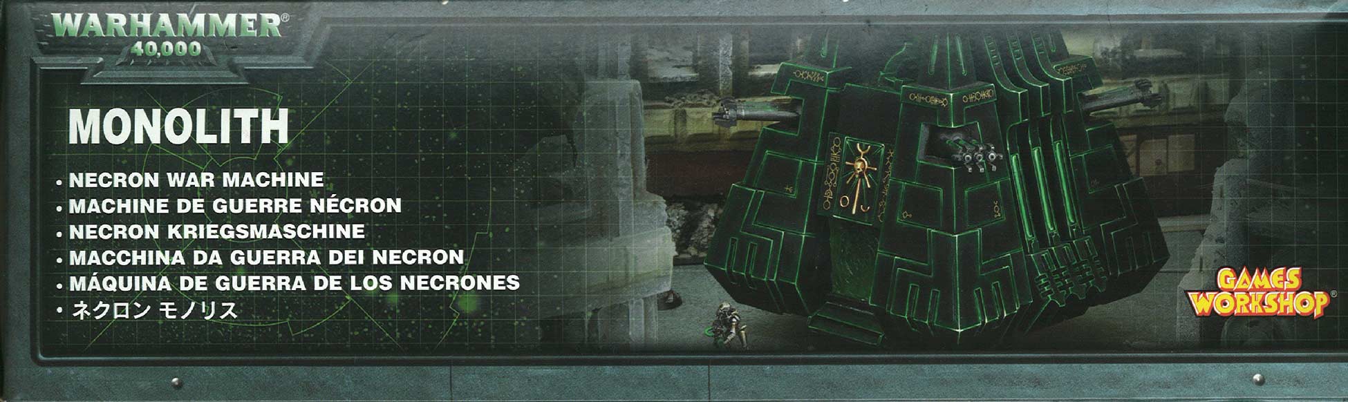 Côté dessus du packaging du Monolithe Nécron (Warhammer 40.000)