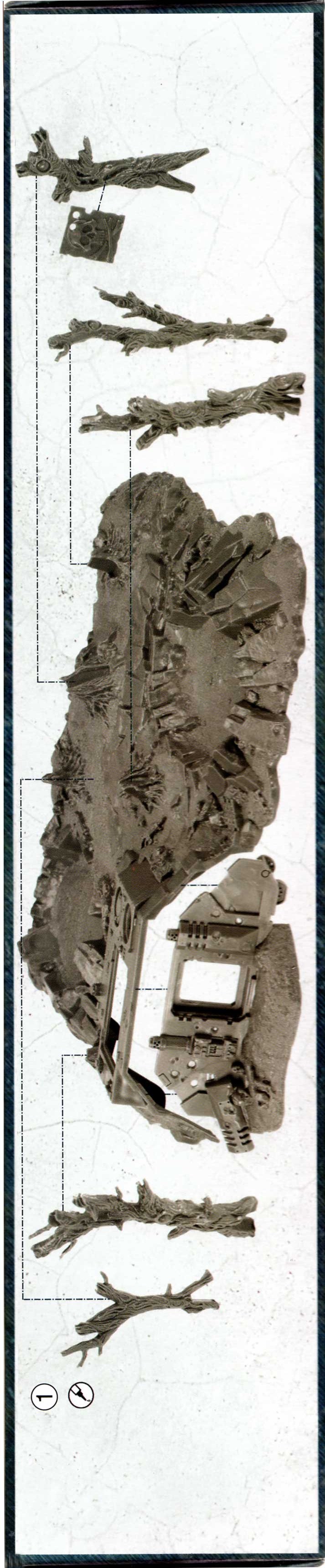 notice de montage de l'épave de Rhino et débris de batailles (décor Warhammer 40.000)
