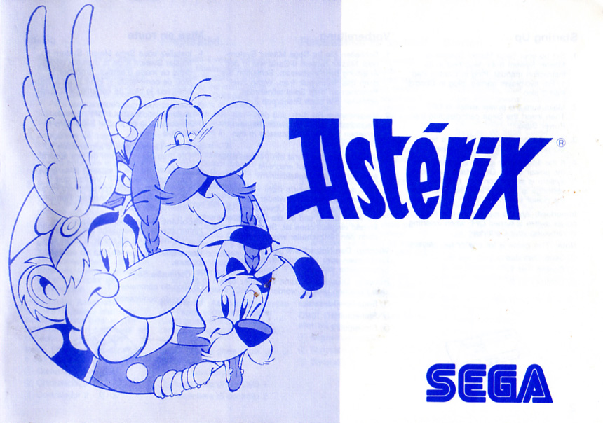 Astérix Jeux Master System Notice page 1