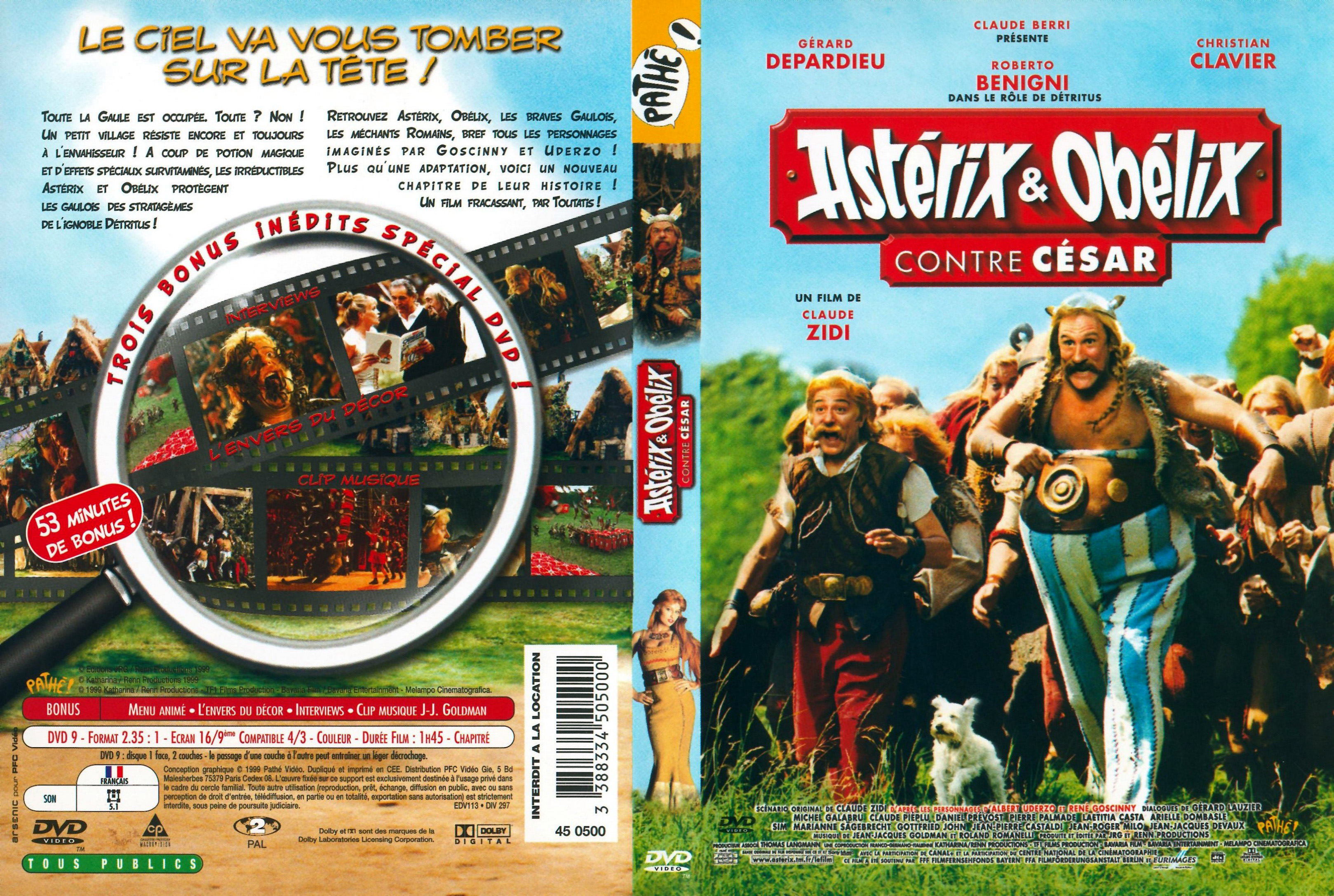 Jacquette complète du DVD Astérix et Obélix contre César