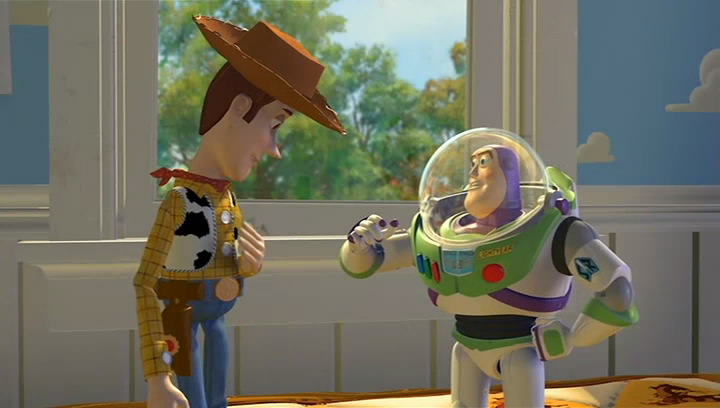 La rencontre de Buzz et Woody