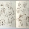 Croquis de recherche sur Evangelyne (Page 113 du Tome 3 de l'Art Book de Wakfu)