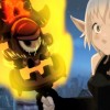 Remington est intéressé par l'épée Bourlof que tient Evangelyne (Wakfu)