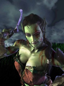 Garona dans une vidéo de présentation d'une alpha de Warcraft 3 (source : http://www.wowwiki.com/File:Garona.jpg)