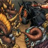 Varian, Broll, Valeera s'élancent contre les draconides (BD World of Warcraft)