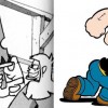 Les avants bras de ce guerrier sont un clin d'oeil à Popeye (Dofus Tome 3)