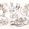 Croquis de recherche sur le dragon Grougaloragran (Art book Wakfu Tome 6)