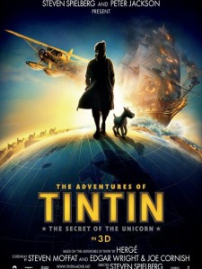 Affiche américaine du film tintin et le secret de la Licorne