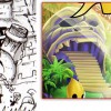 l’entrée du château d’Ombrage a été inspirée par l’entrée de l’île aux singes dans le jeu vidéo Monkey Island