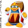 Le vendeur de cette échoppe est King Dedede le boss de fin de Kirby’s Dream Land