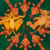 Simba et Nala portés par les girafes (Le Roi Lion)