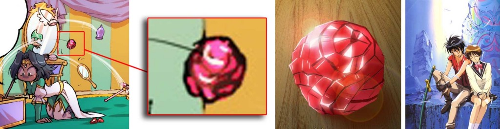 La boule rose que Jadina jette est un drag-energyst tiré de Vision d'Escaflowne