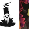 Le masque évoque celui du directeur de l'école de Shinigami de Soul Eater