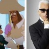 Parmi les visiteurs de l'expo, on peut voir une caricature du célèbre créatif Karl Lagerfeld