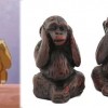 Kerubim et Indie imitent Les trois singes de la sagesse