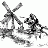 Don Quichotte affronte un moulin