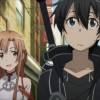 Asuna et Kirito marchent en ville