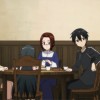 Sacha mange avec Kirito et Asuna