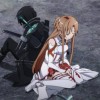 Kirito et Asuna se reposent après le combat contre le boss du niveau 75