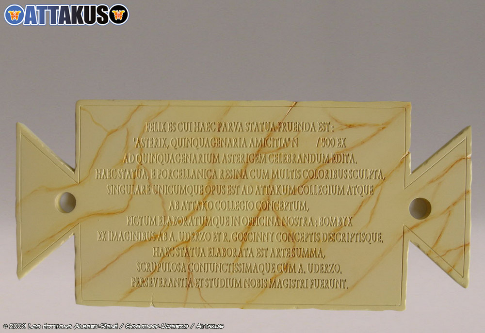 Certificat vendu avec la maquette d'Attakus pour les 50 ans d'Astérix