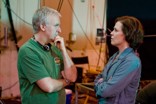 James Cameron et Sigourney Weaver