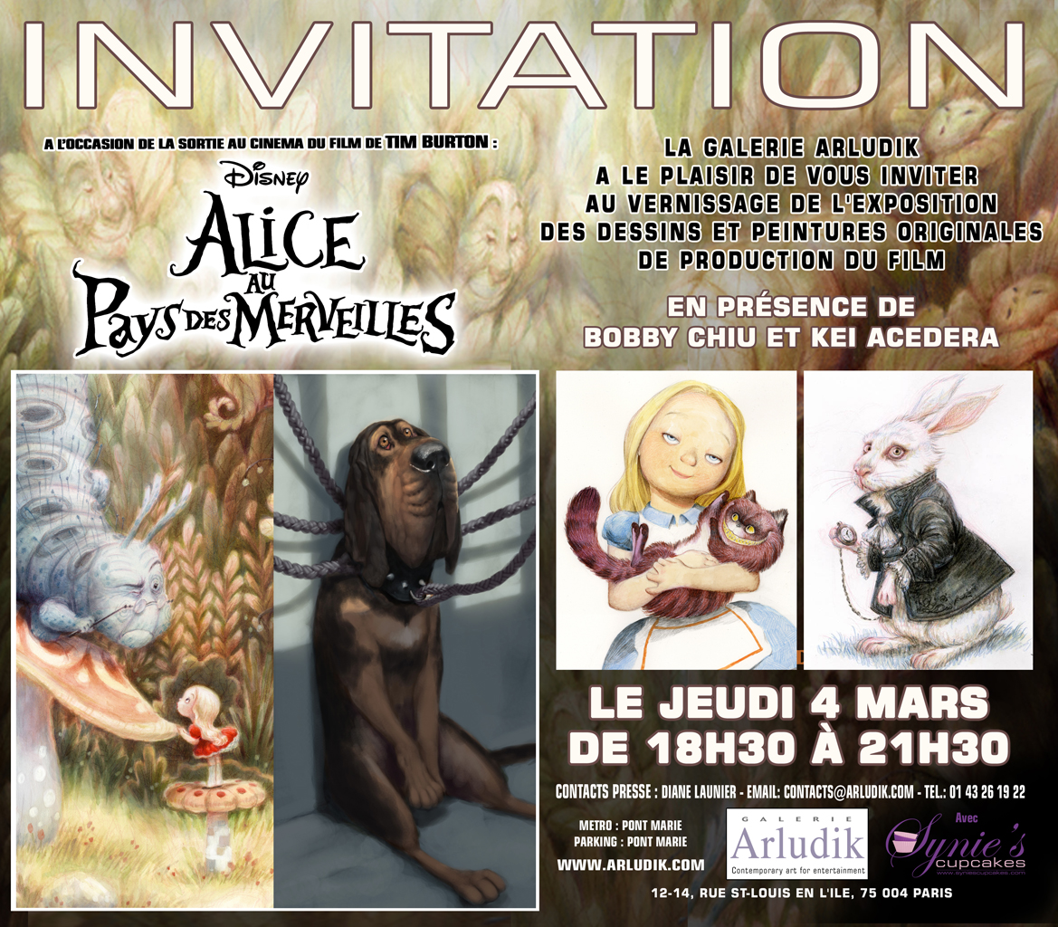 Invitation exposition Alice au Pays des Merveilles