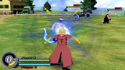 Capture du jeu vidéo Fullmetal Alchemist Brotherhood sur PSP (source : www.jeuxvideo.com)