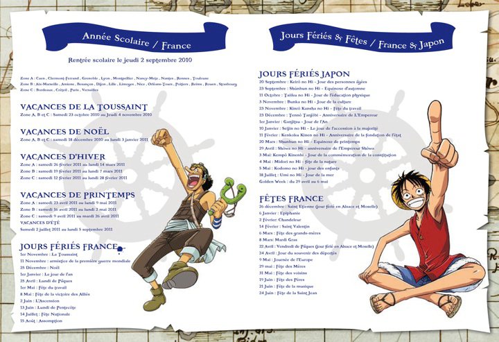 Agenda Kaze One Piece 2010 / 2011