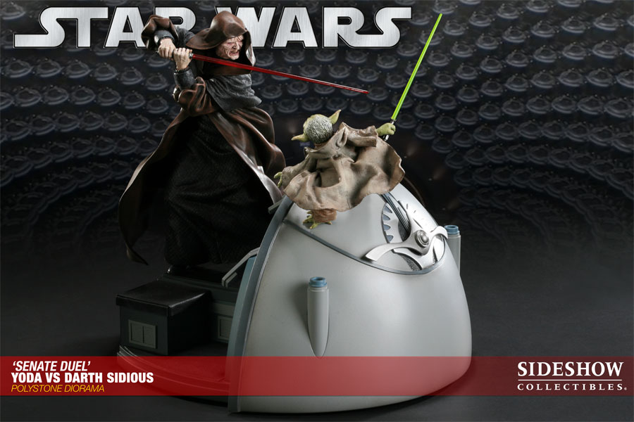 Duorama Sideshow Collectibles Star Wars Yoda vs Empereur