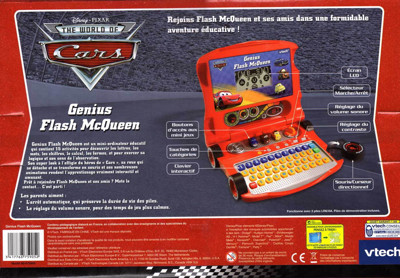 Packaging vu de dessous Genius Flash McQueen (2008) Ordinateur Cars
