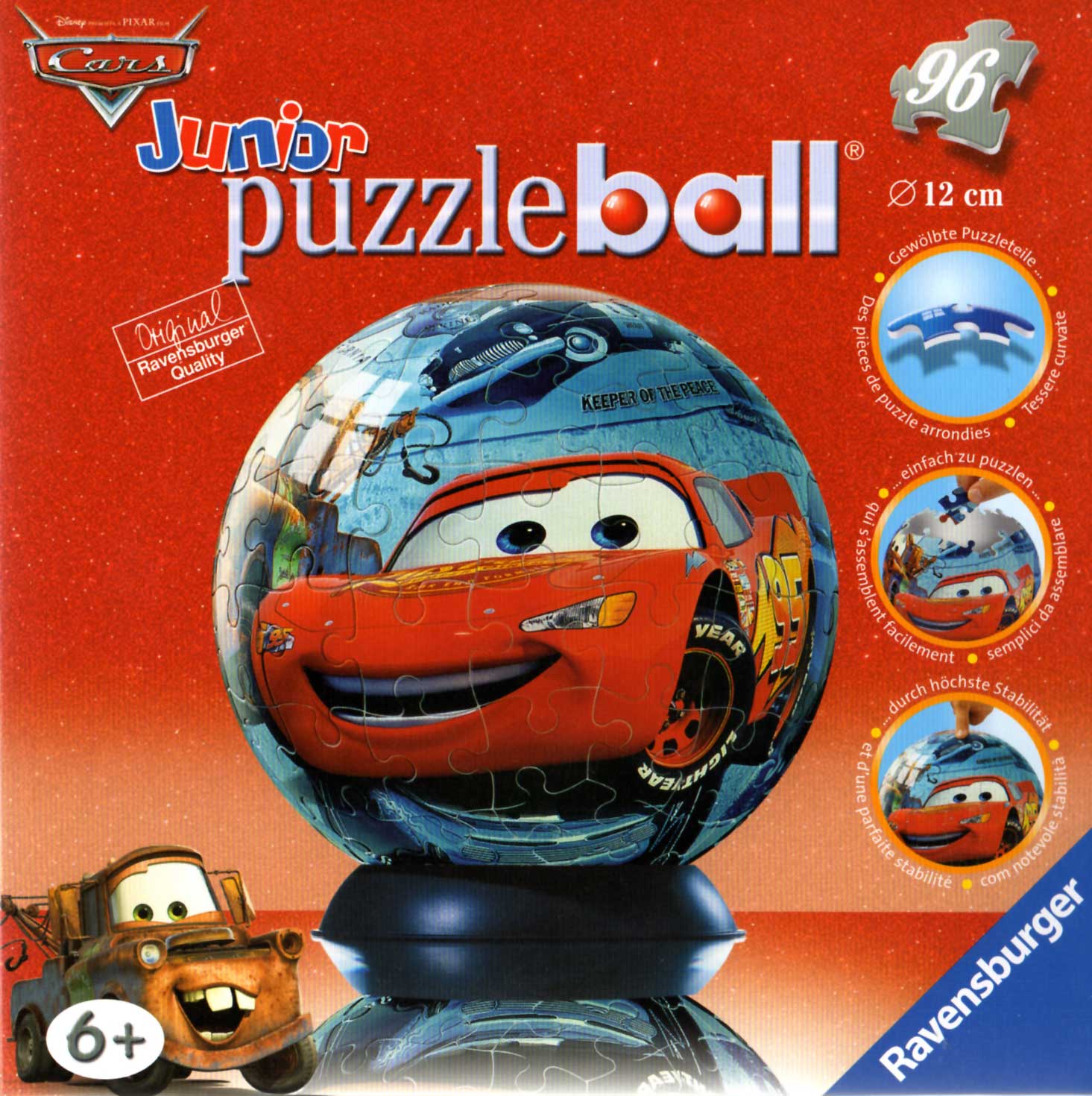 Packaging face Puzzle Ball Ravensburger de 96 pièces (Cars - 2005)