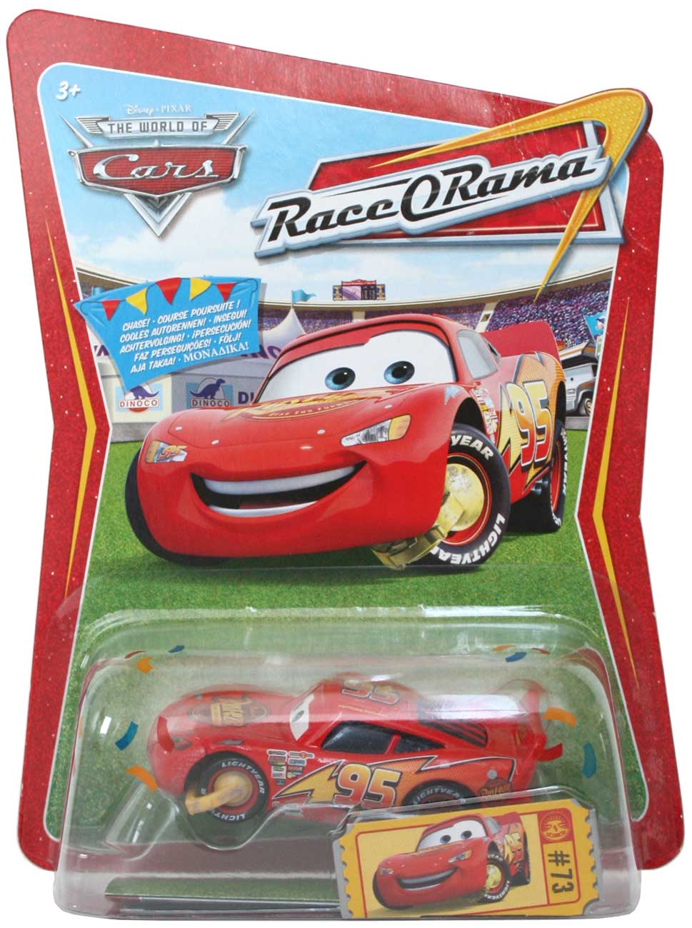 Mattel : Race O Rama - Jaune N°073 - Flash McQueen avec sabot