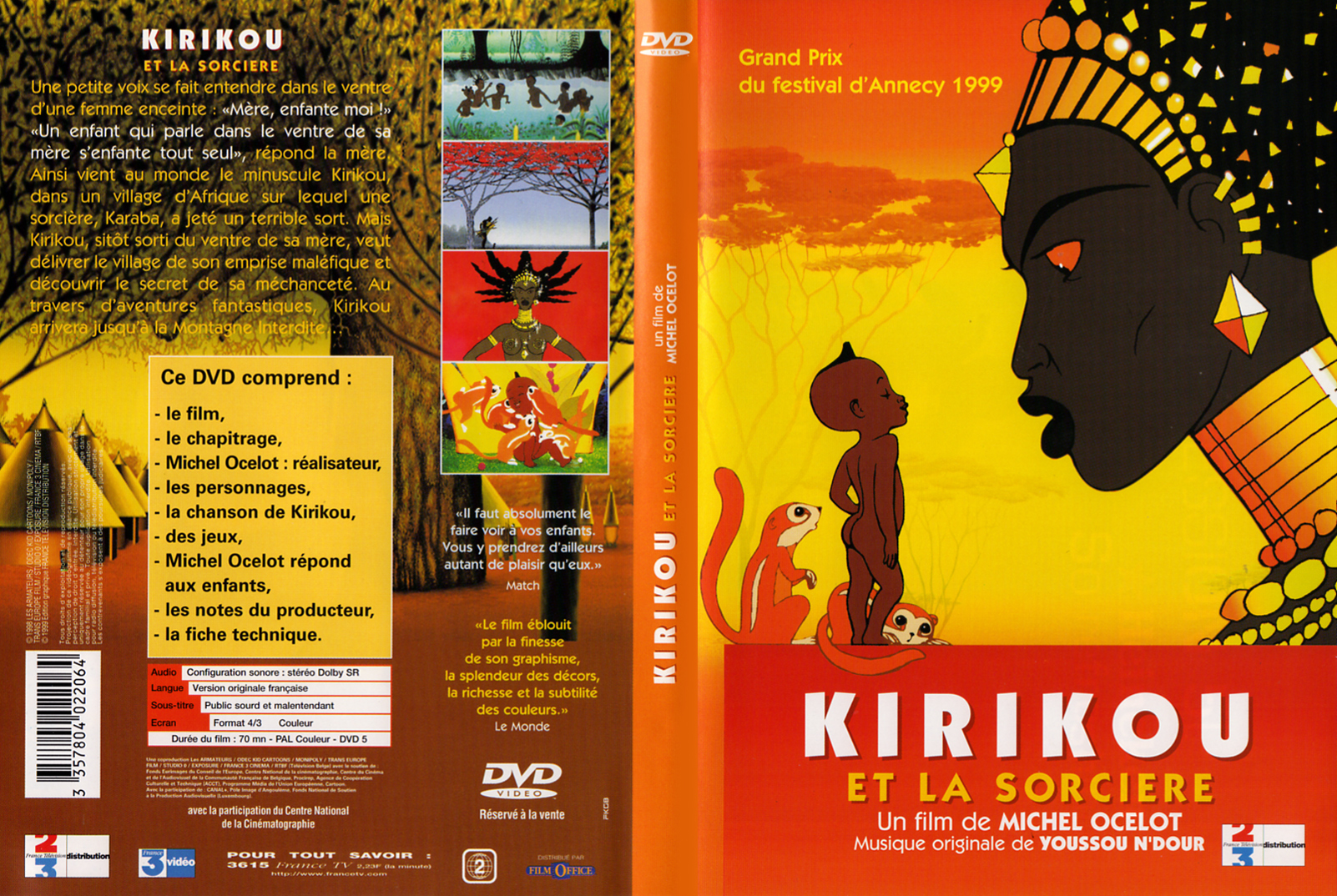 Couv DVD de Kirikou et la sorcière