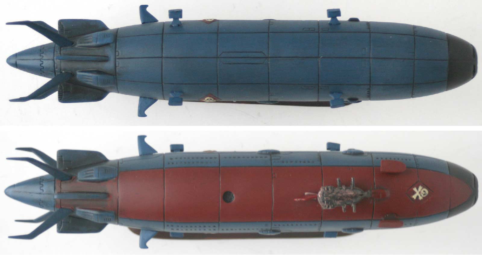 vue de dessus et de dessous du Queen Emeraldas - Leiji's Space ship collection (jouet)