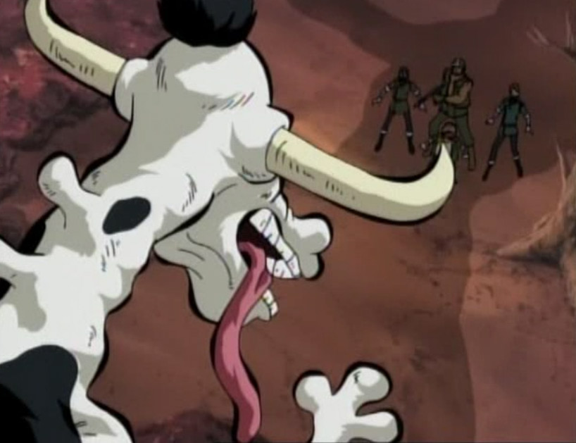 La vache géante détonne beaucoup avec le reste de la série