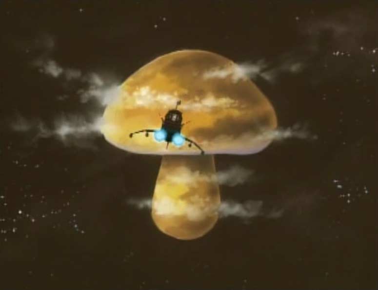 Le laboratoire secret de Toshirô est sur une planète en forme de champignon
