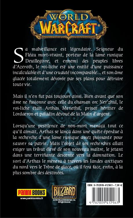 Dos du livre, Arthas l'Ascension du roi liche