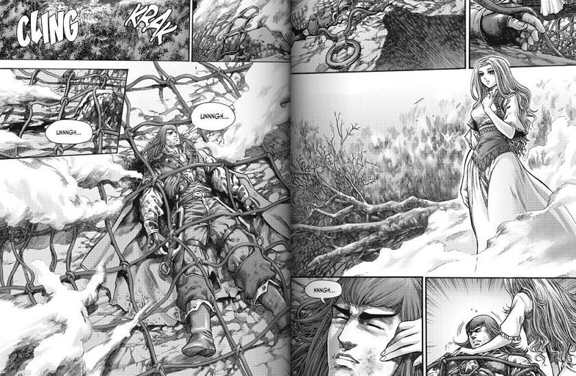 Premières pages du manga La chasse au dragon (trilogie du puits solaire)