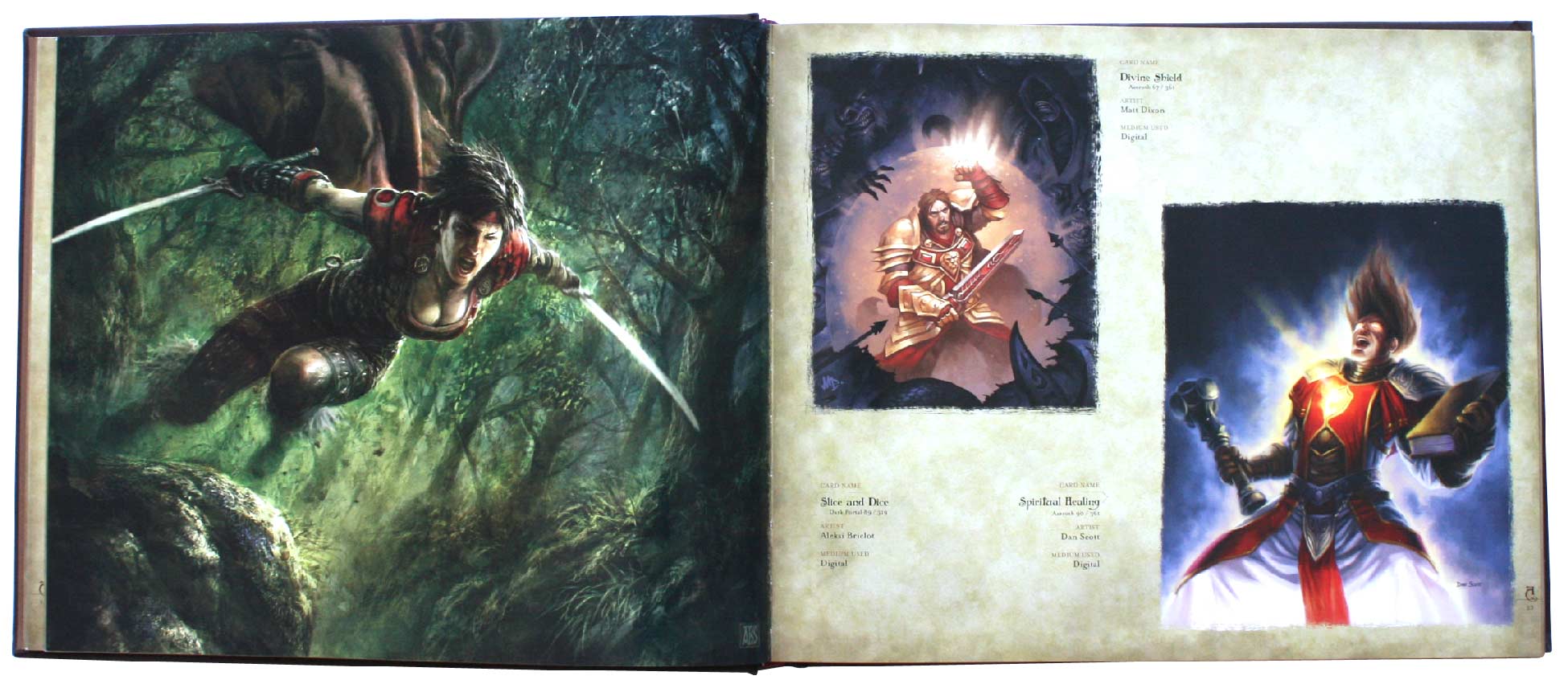 page 22 et 23 de l'art book : The Art of the Trading Card Game (World of Wacraft)
