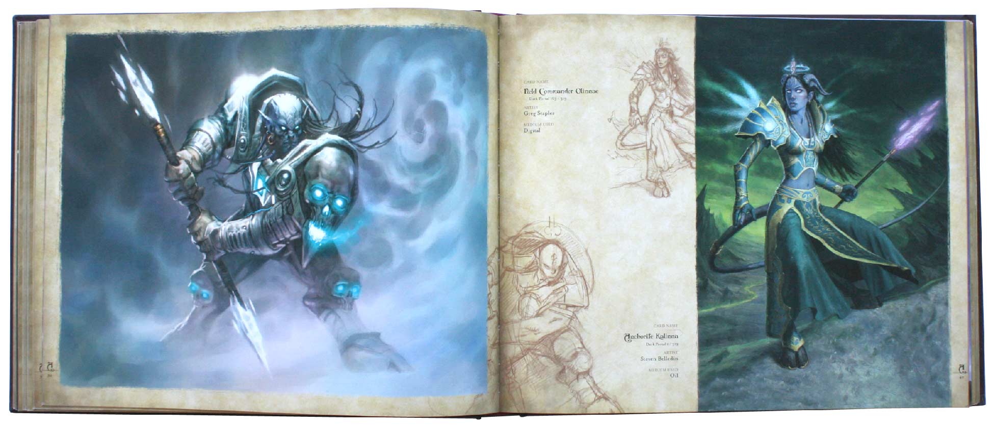page 86 et 87 de l'art book : The Art of the Trading Card Game (World of Wacraft)